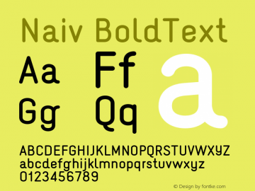 Naiv BoldText Version 001.000 Font Sample
