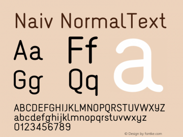 Naiv NormalText Version 001.000 Font Sample