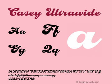 Casey Ultrawide Version 1.001 Font Sample