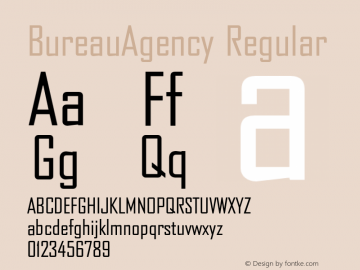 BureauAgency Regular 001.001 Font Sample