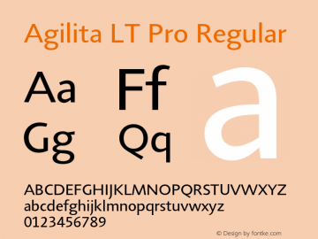 Agilita LT Pro Regular Version 1.000;PS 001.000;hotconv 1.0.38 Font Sample