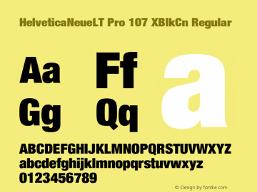 HelveticaNeueLT Pro 107 XBlkCn Regular Version 1.000;PS 001.000;Core 1.0.38图片样张
