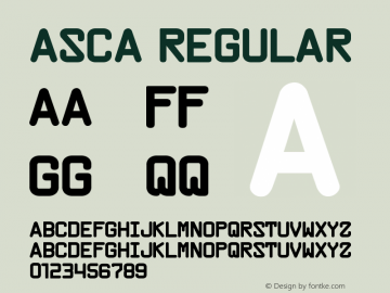 ASCA Regular 1.0; swf-x uazero; Font Sample