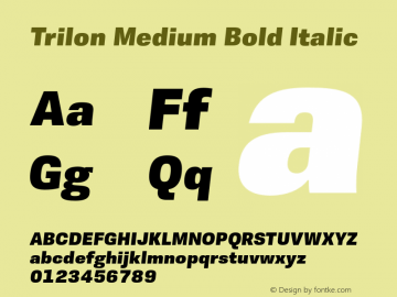 Trilon Medium Bold Italic Version 1.003图片样张