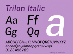 Trilon Italic Version 1.003 Font Sample