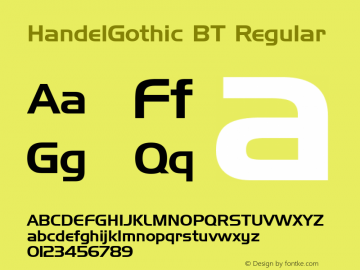 HandelGothic BT Regular mfgpctt-v1.52 Monday, January 25, 1993 2:33:43 pm (EST)图片样张