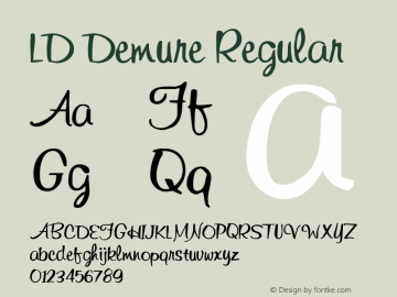 LD Demure Regular Unknown Font Sample