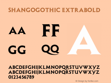 ShangoGothic ExtraBold Version 1.0 Font Sample
