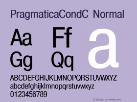 PragmaticaCondC Normal 1.0 Thu Jun 17 20:08:07 1993 Font Sample