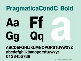 PragmaticaCondC Bold 1.0 Thu Jun 17 20:10:34 1993 Font Sample