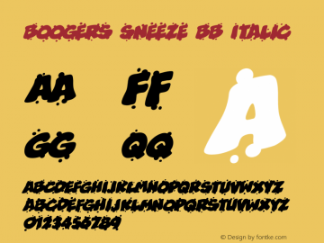 Boogers Sneeze BB Italic Version 1.000图片样张