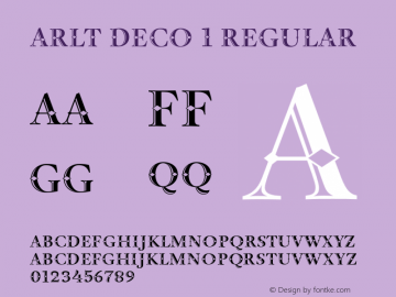 Arlt Deco 1 Regular Version 001.000 Font Sample