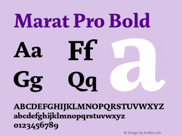 Marat Pro Bold Version 1.000 Font Sample