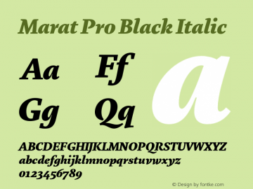 Marat Pro Black Italic Version 1.000图片样张