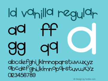 LD Vanilla Regular Unknown Font Sample