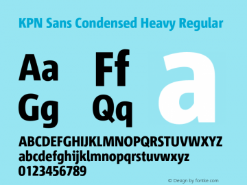 KPN Sans Condensed Heavy Regular Version 1.00 April 12, 2008, initial release Font Sample