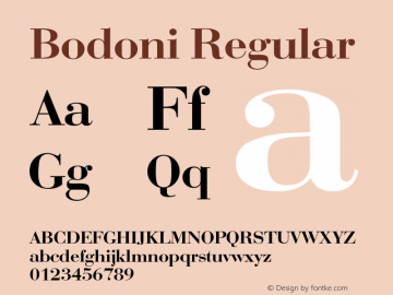 Bodoni Regular Converted from U:\HOME\PEARCE\AT\TTFONTS\ST000008.TF1 by ALLTYPE图片样张