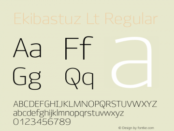 Ekibastuz Lt Regular Version 1.000 2006 initial release Font Sample