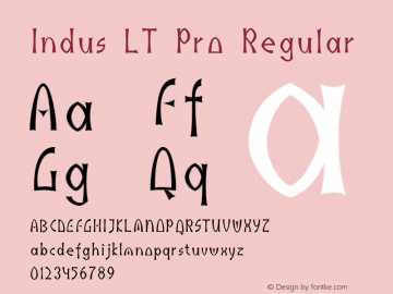 Indus LT Pro Regular Version 1.000;PS 001.000;hotconv 1.0.38 Font Sample