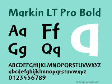 Markin LT Pro Bold Version 1.000;PS 001.000;hotconv 1.0.38 Font Sample