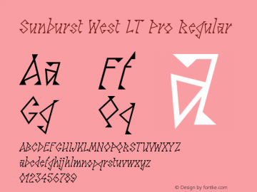 Sunburst West LT Pro Regular Version 1.000;PS 001.000;hotconv 1.0.38 Font Sample
