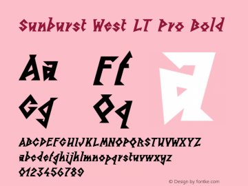 Sunburst West LT Pro Bold Version 1.000;PS 001.000;hotconv 1.0.38 Font Sample