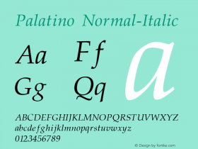 Palatino Normal-Italic 001.000图片样张