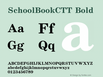 SchoolBookCTT Bold 1.000.000图片样张