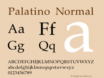 Palatino Normal 001.000图片样张