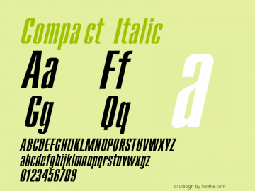 Compact Italic Converted from t:\CMI.TF1 by ALLTYPE图片样张