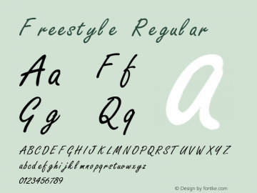 Freestyle Regular 3.1 Font Sample