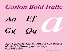 Caslon Bold Italic 001.001图片样张