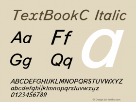 TextBookC Italic 001.000 Font Sample