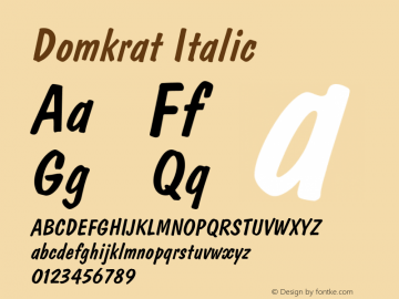 Domkrat Italic 001.001 Font Sample