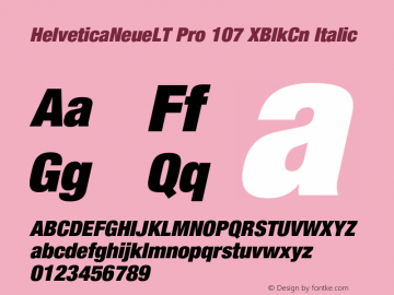 HelveticaNeueLT Pro 107 XBlkCn Italic Version 1.000;PS 001.000;Core 1.0.38图片样张