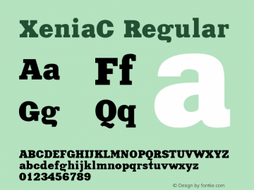 XeniaC Regular 001.000 Font Sample