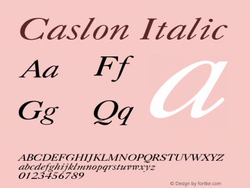 Caslon Italic 001.001图片样张
