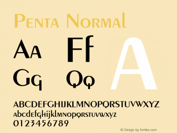 Penta Normal 1.0 Tue Jul 28 09:35:41 1992 Font Sample