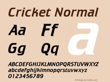 Cricket Normal 1.0 Tue Sep 22 17:26:46 1992 Font Sample