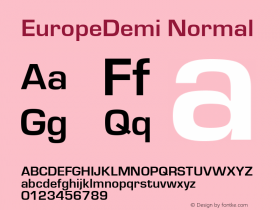 EuropeDemi Normal 001.000 Font Sample