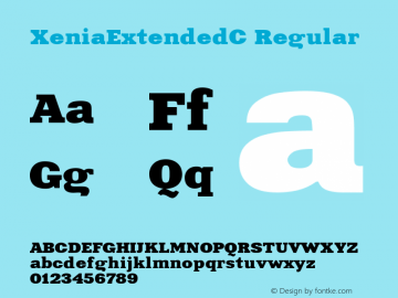 XeniaExtendedC Regular 001.000 Font Sample