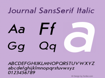 Journal SansSerif Italic 001.001图片样张