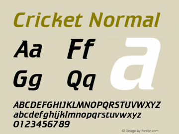 Cricket Normal 001.000 Font Sample