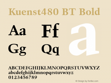Kuenst480 BT Bold mfgpctt-v4.4 Dec 29 1998 Font Sample