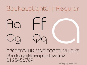 BauhausLightCTT Regular 1.100.000图片样张