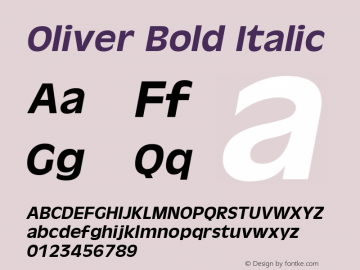 Oliver Bold Italic 1.0 Thu May 29 07:34:27 1980图片样张