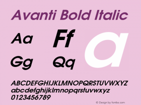 Avanti Bold Italic 001.001图片样张