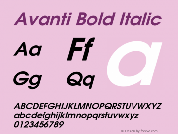 Avanti Bold Italic 001.001图片样张