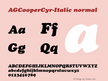 AGCooperCyr-Italic normal 001.003图片样张