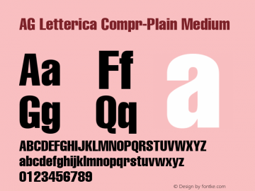 AG Letterica Compr-Plain Medium 001.000 Font Sample